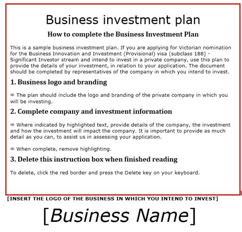 Investment Business Proposal Template