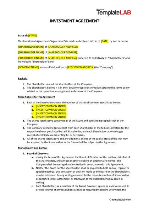 Investment Contract Template Conclusion