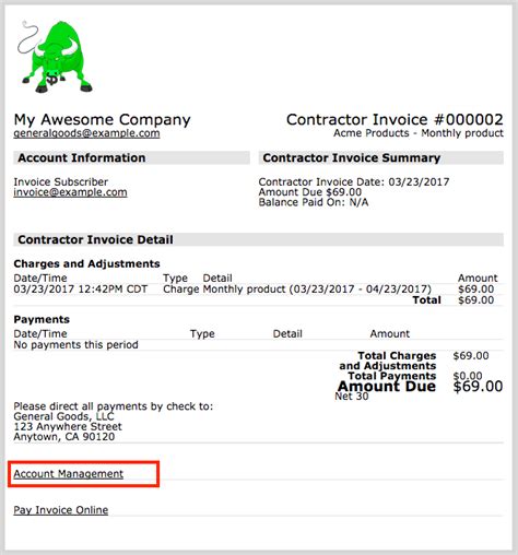 Invoice Details Section