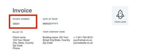 Invoice Number and Date Example