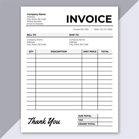 Invoice Receipt Template for Microsoft Word