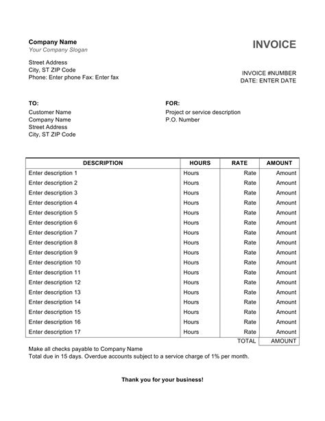 Invoice Table