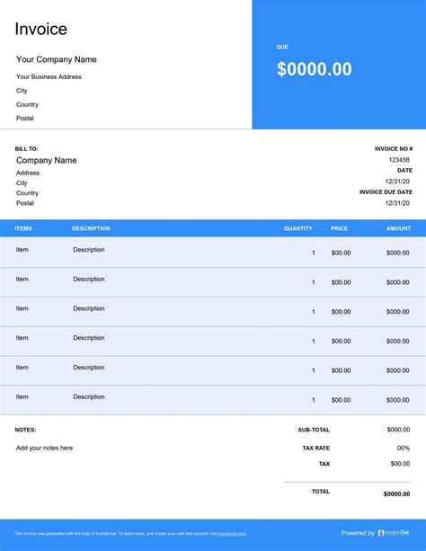 Invoice Template Creator