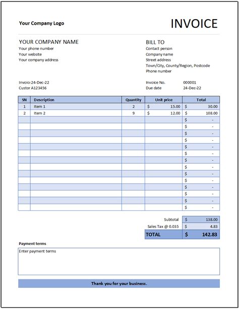 Invoice Template Design MS Access 2013