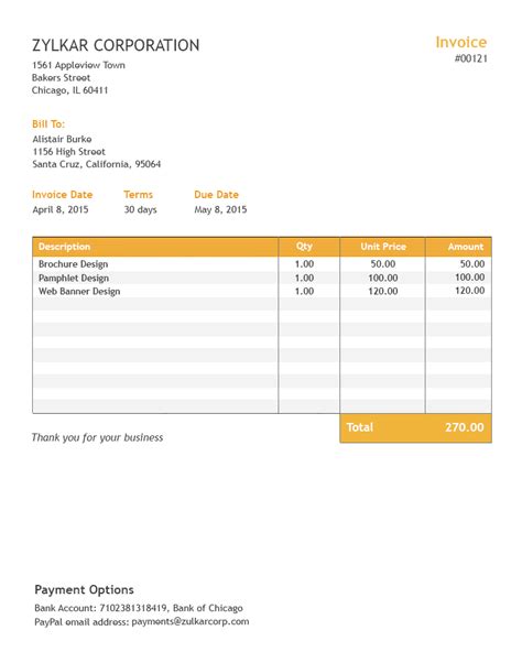 Invoice Template Excel