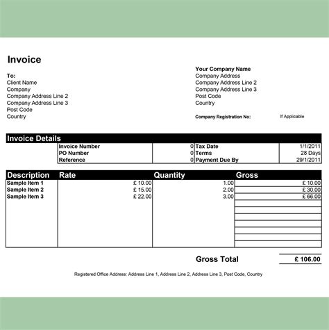 Invoice Template Excel Examples