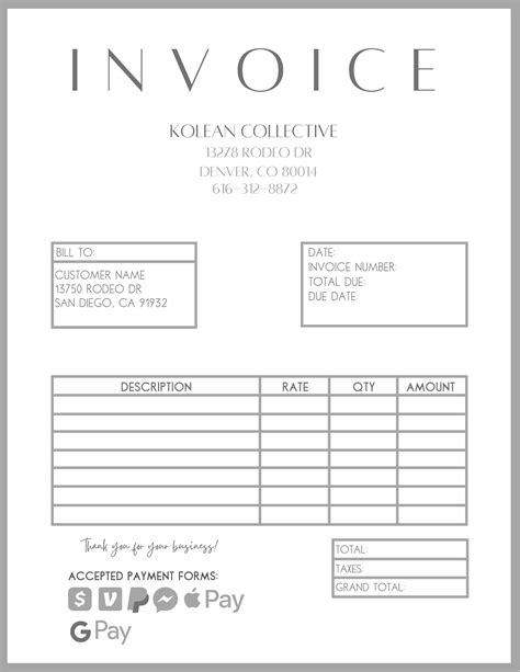 Invoice Template Designed for Small Businesses