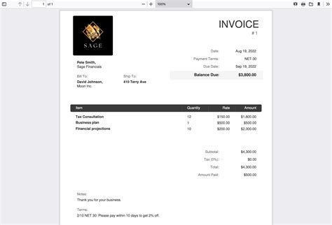 Invoice Template Generator