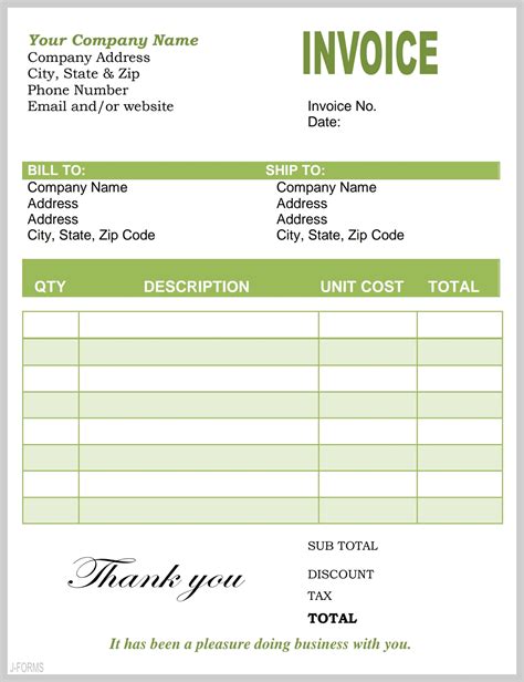 Invoice Template JPG