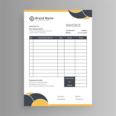 Invoice Template Layout