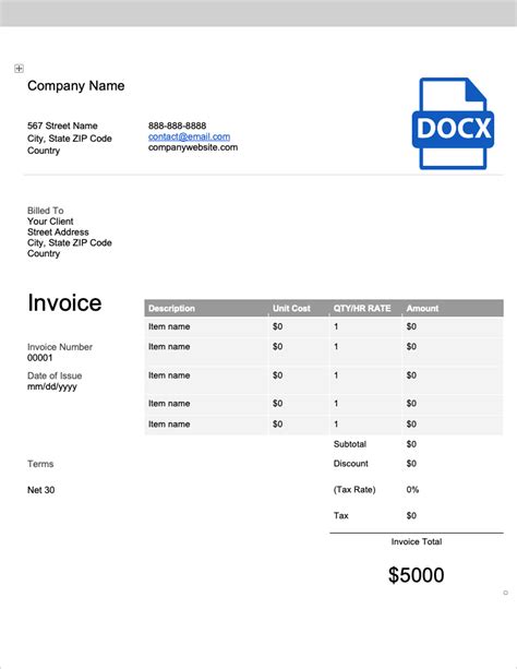 Invoice Template Mistakes Example 4