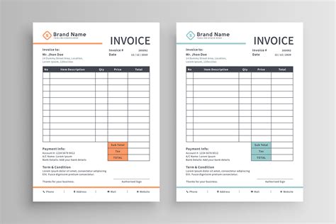 Invoice Template Photoshop Free