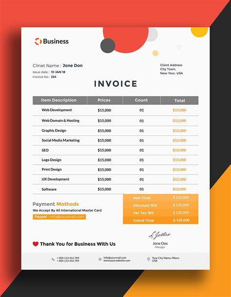 Invoice Template PSD