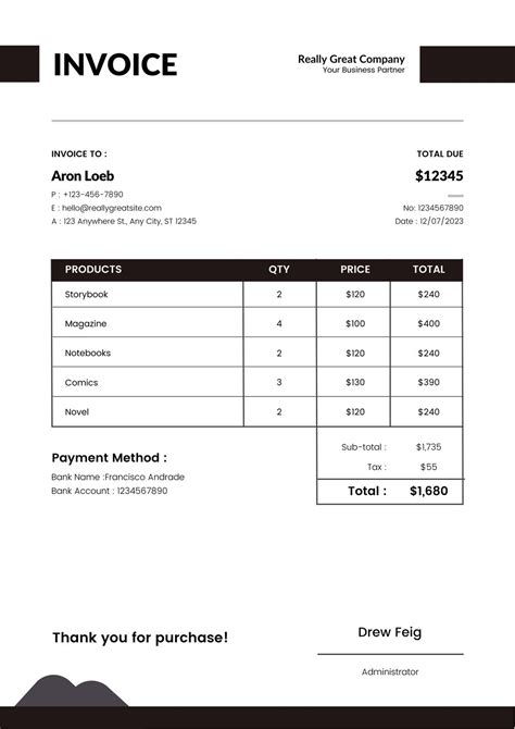 Invoice Template Requirements