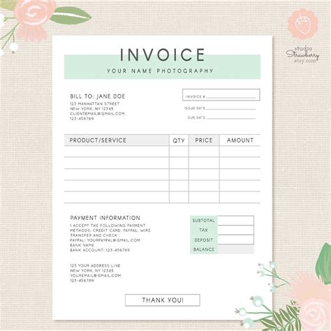 Invoice Template Sample Photoshop