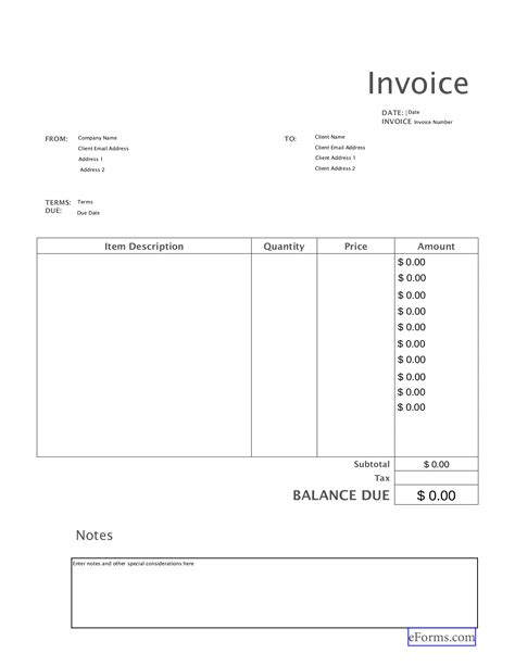 QuickBooks Invoice Template Sample 10