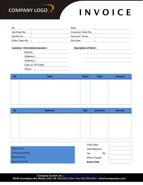 QuickBooks Invoice Template Sample 3