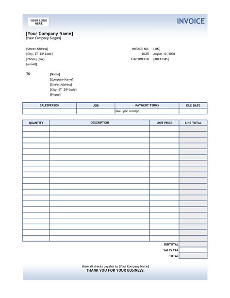 Consultant hourly invoice template with summary