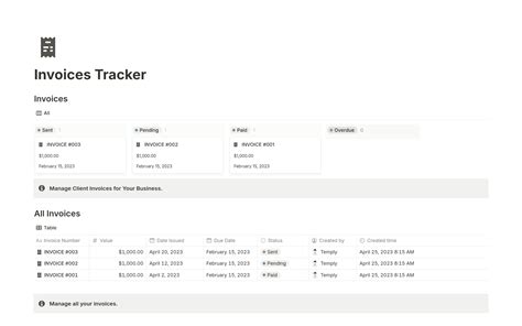 Invoice tracker Excel template gallery image 1