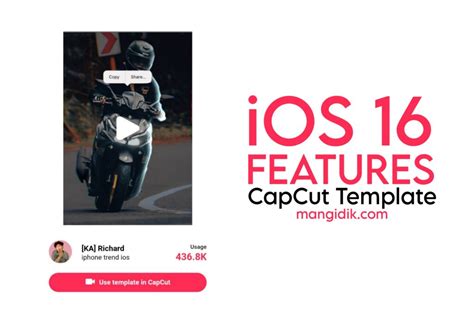 iOS 16 CapCut Template Features