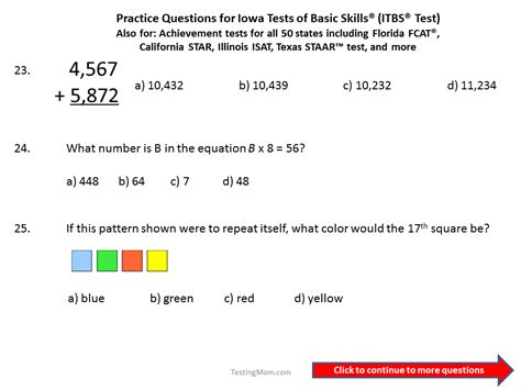 Iowa Test Practice Worksheet 6