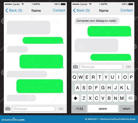 iPhone Text Message Template