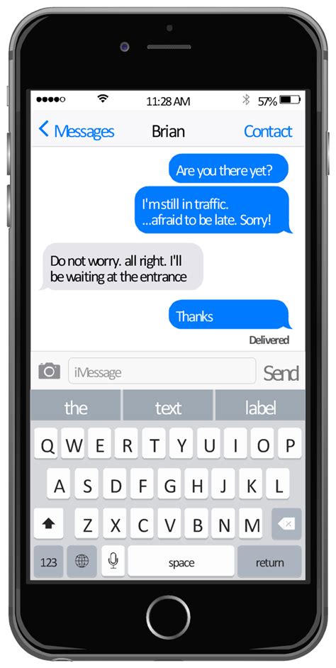 Example of iPhone Text Message Template