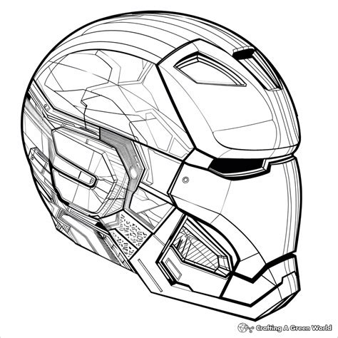 Iron Man Helmet Coloring Page 8