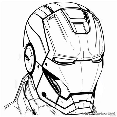 Iron Man Helmet Coloring Page