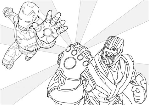 Iron Man vs. Thanos Coloring Page