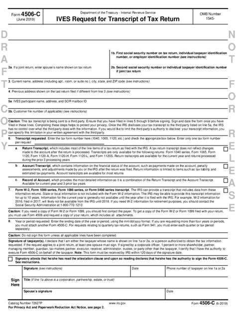 IRS Form 4506-C Example