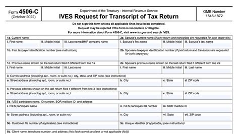 IRS Form 4506-C Fax Number