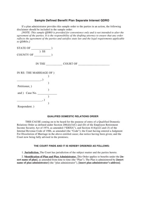 IRS QDRO Form