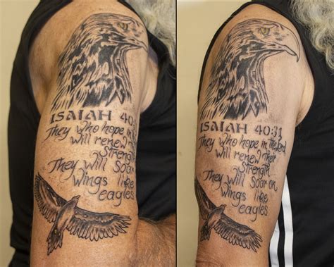 Isaiah 40:31 tattoo on the leg