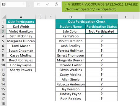 ISERROR and VLOOKUP example 2