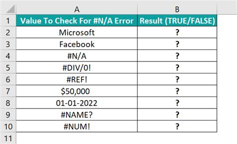 ISNA function error handling