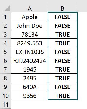 ISNUMERIC Function Example