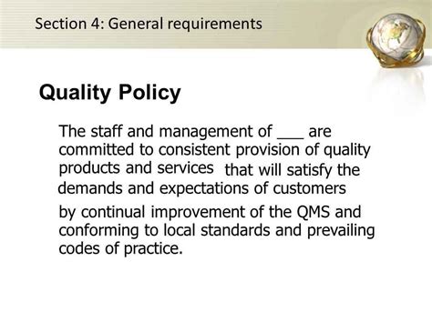 ISO 9001 Quality Policy Template