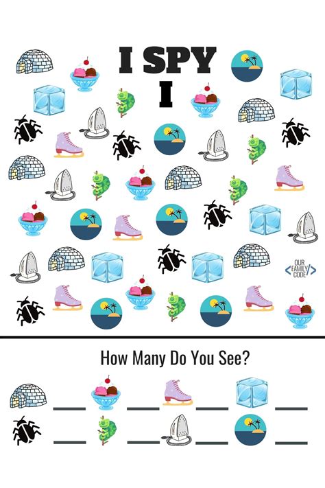 I Spy for preschoolers printable