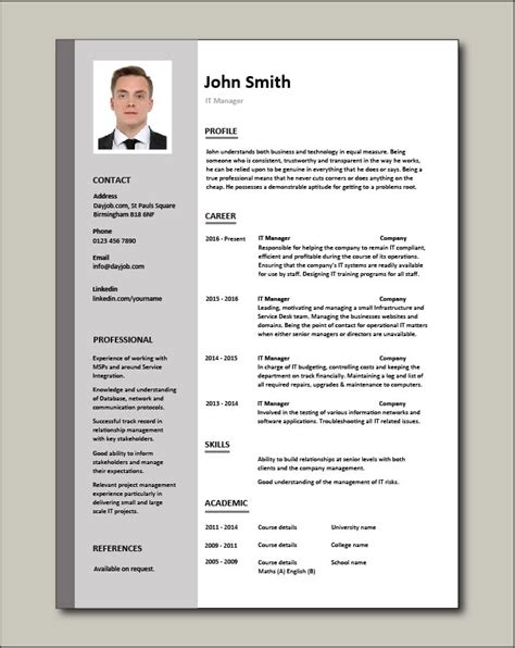 IT Manager Resume Template 1