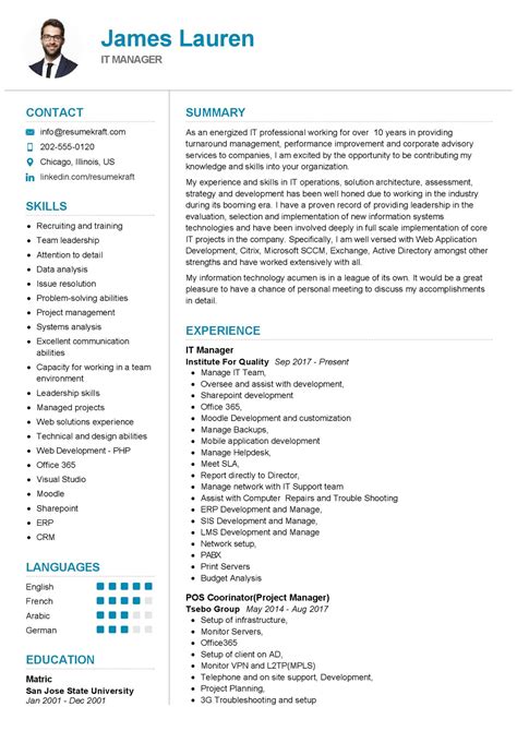 IT Manager Resume Template 2