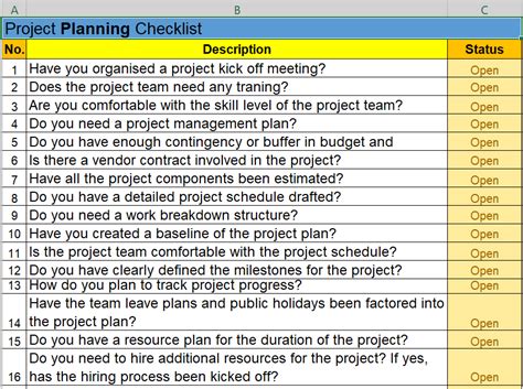 IT Project Management Checklist Template