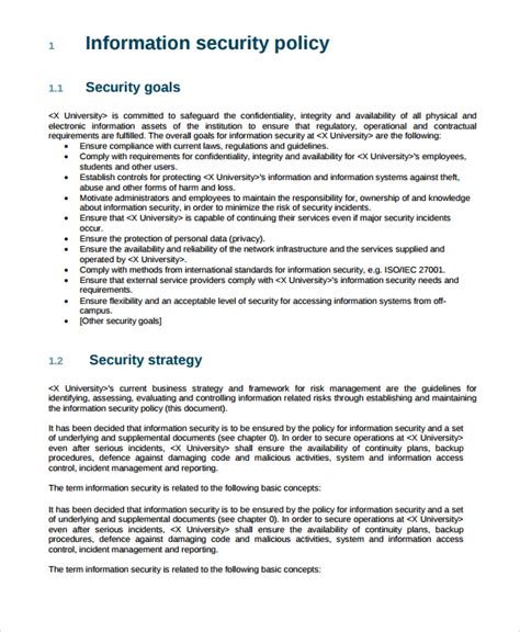 IT Security Policy Templates