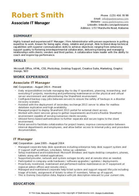 IT Supervisor Resume Template