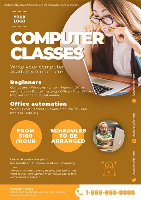 IT training flyer template