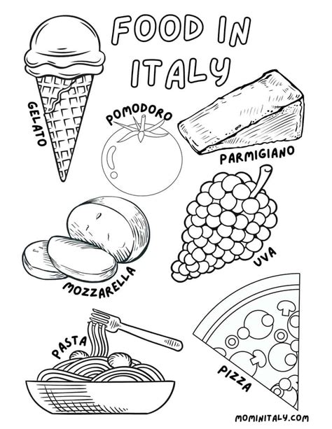 Italian Food Coloring Pages