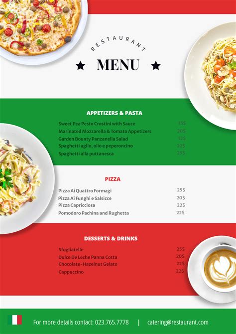 Italian Menu Flyer Template