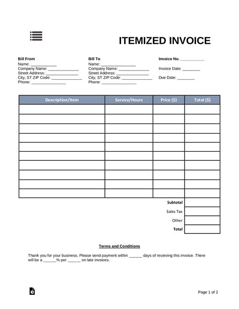 Benefits of Using Itemized Receipt Templates