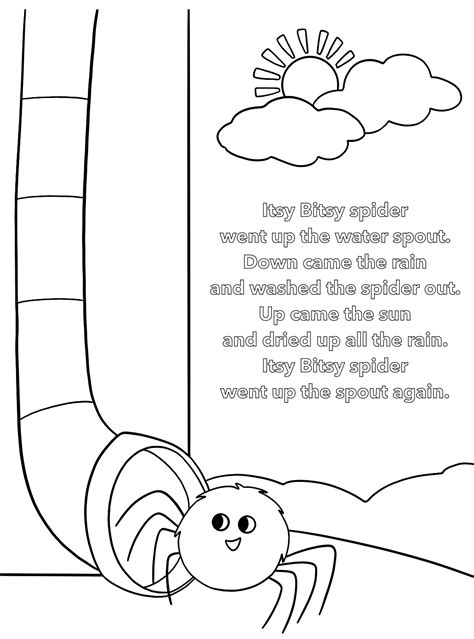 Itsy Bitsy Spider Coloring