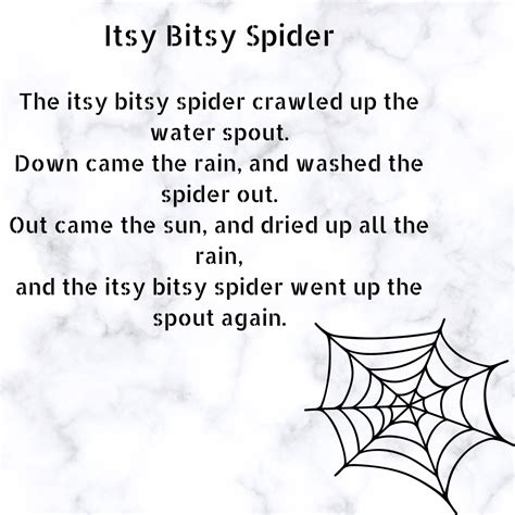 The Itsy Bitsy Spider Lyrics